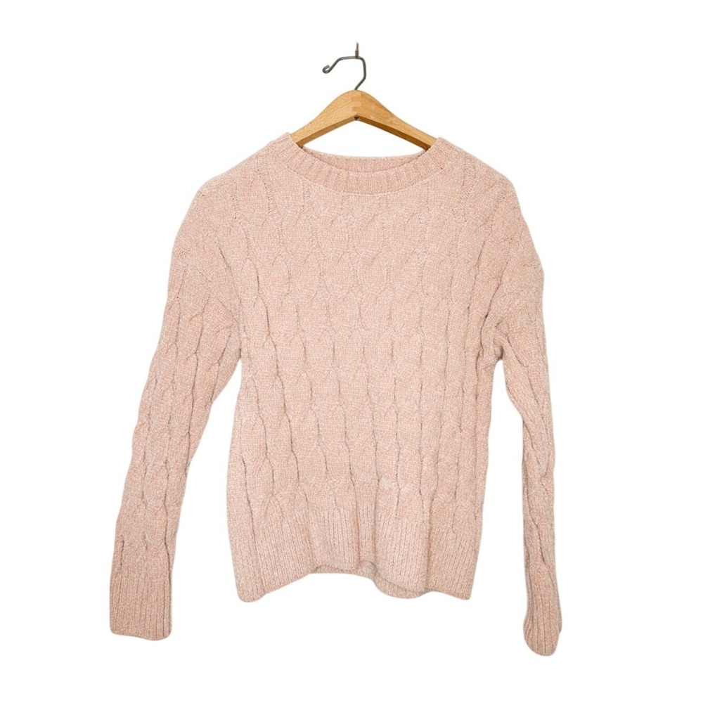Rachel Zoe Womens Dusty‎ Pink Chunky Knit Chenille Sweater Small S